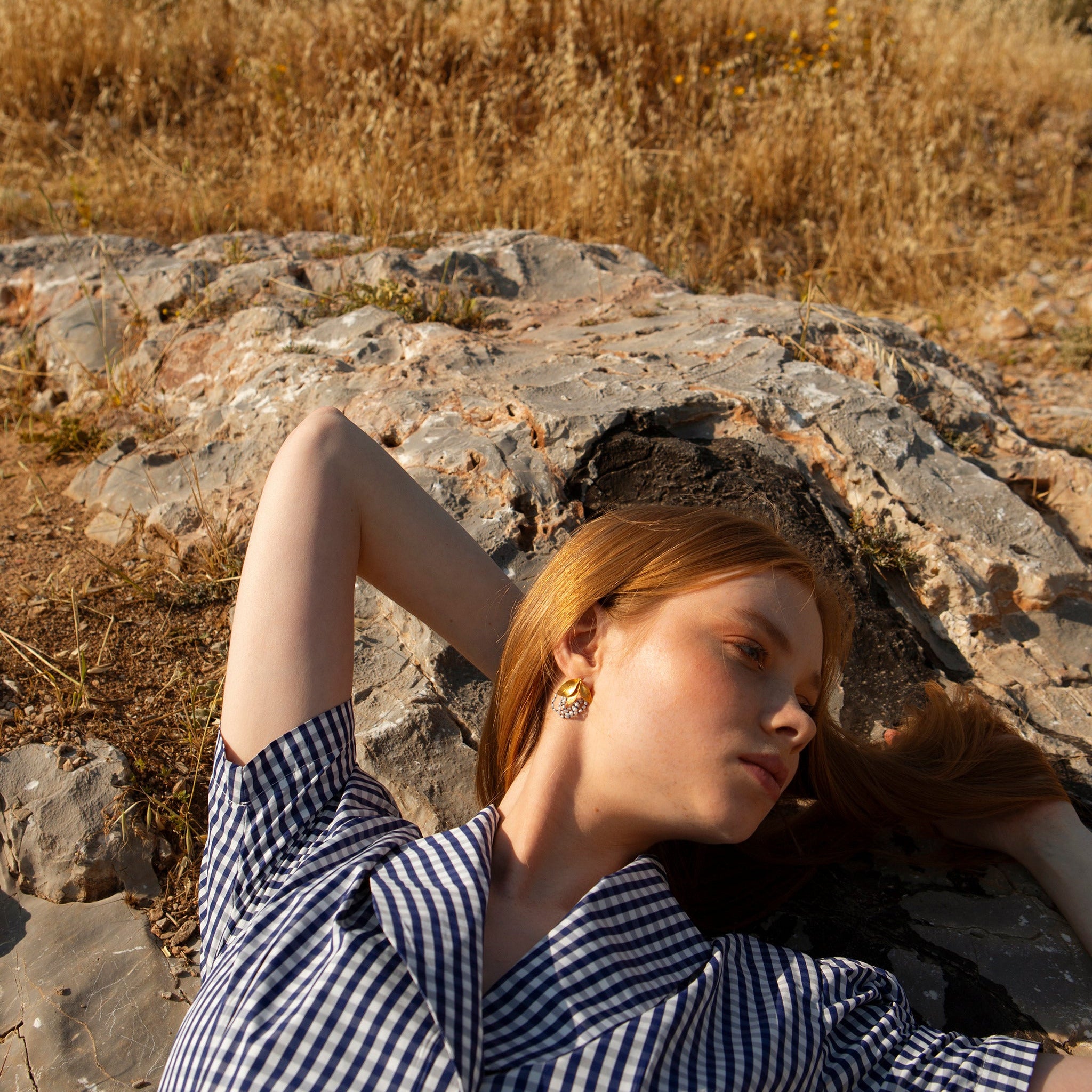 AURA earrings, deep blue