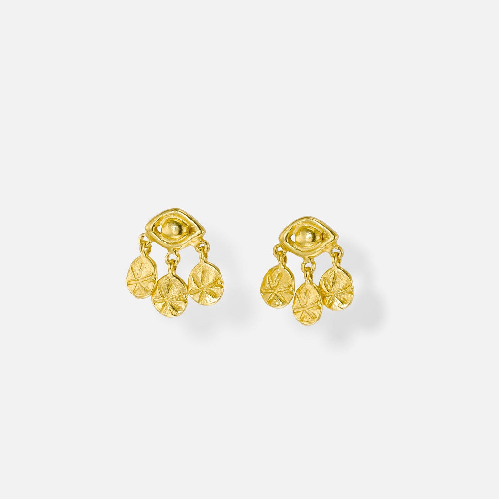 Starry Eyes Studs in Gold Plated Silver