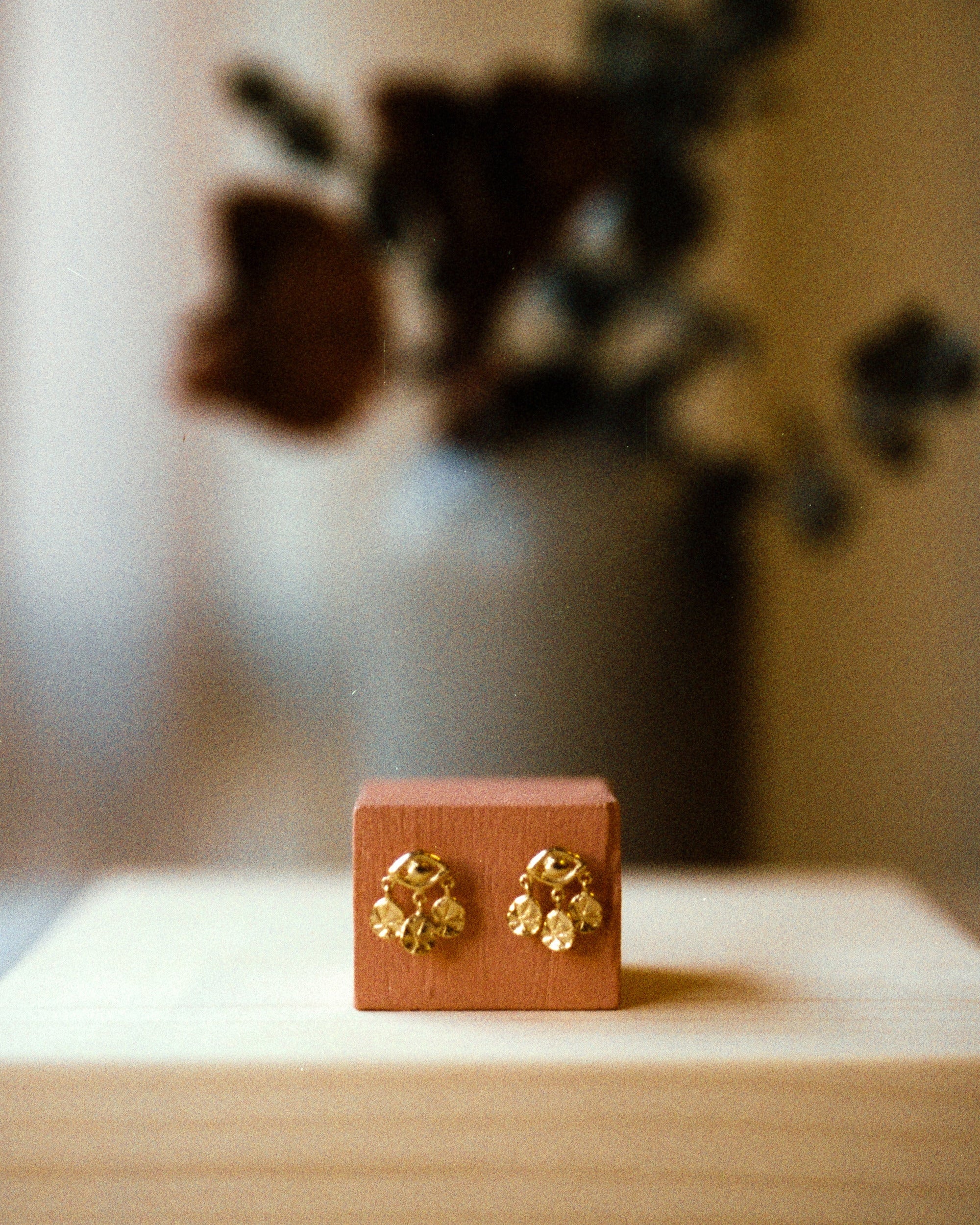 Starry Eyes Studs in Gold Plated Silver